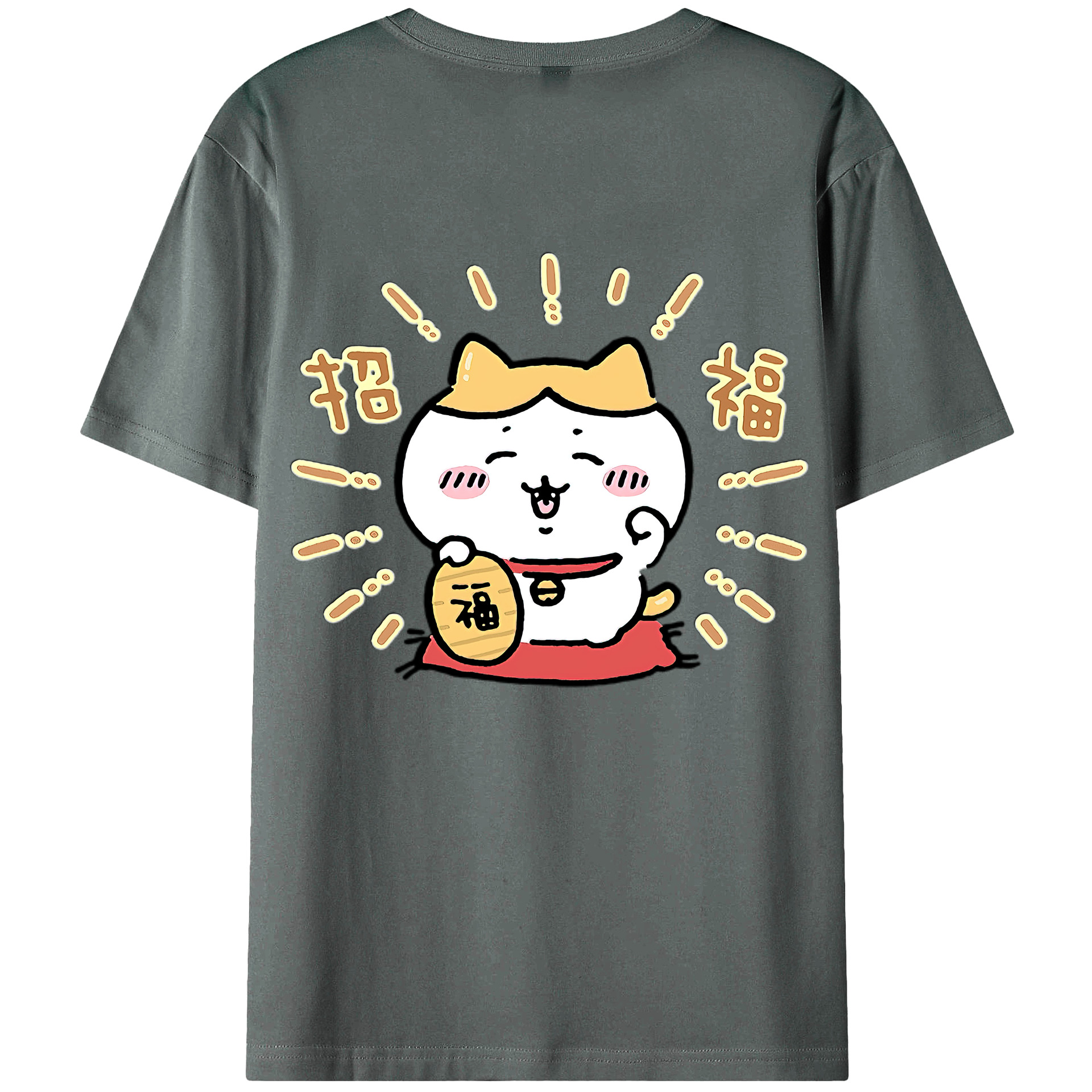 （画像用） ちいかわ ハチワレ Chii-kawa hachiware 綿100％半袖Tシャツ（背面プリント）